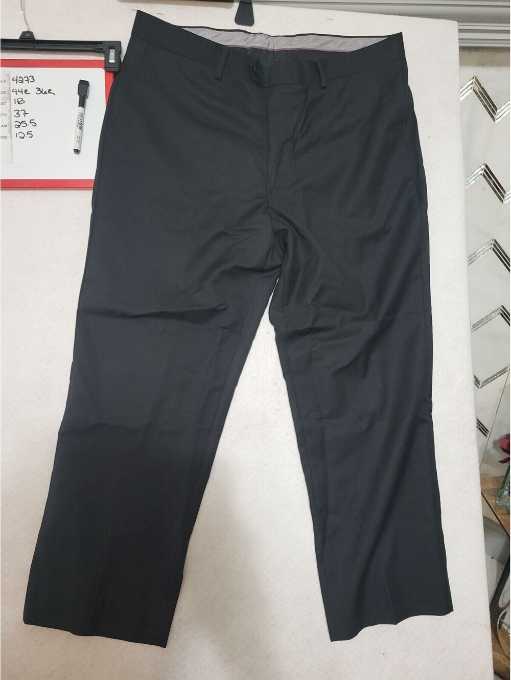 Men's Black Dress Pants Size 44L 36R - Classic Fit